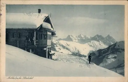 Ak Kitzbühel in Tirol, Schneebedeckte Berge, Melchalpe,  Wanderer, Winterlandschaft