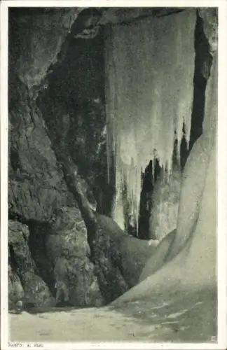 Ak Werfen in Salzburg, Eisriesenwelt im Tennengebirge, Hymir-Halle, Eisvorhang