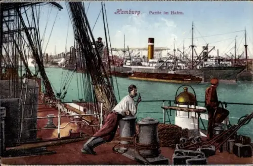 Ak Hamburg Mitte St. Pauli, Hafen