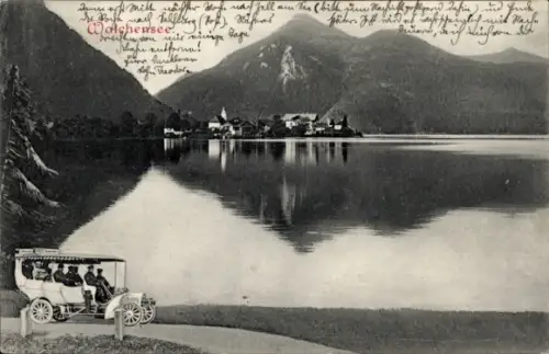 Ak Kochel am See in Oberbayern, Blick auf den Walchensee, Hotel Zur Post