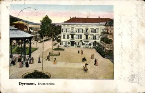 Ak Bad Pyrmont in Niedersachsen, Partie auf dem Brunnenplatz