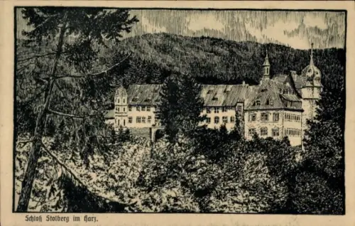 Künstler Ak Stolberg im Harz, Schloss