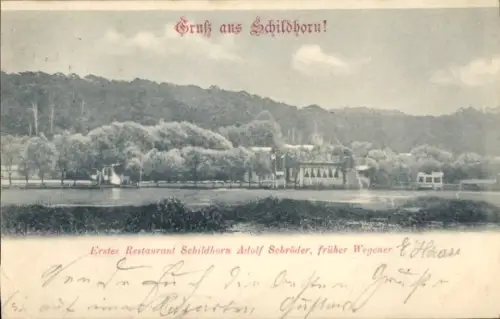 Ak Berlin Wilmersdorf Grunewald Schildhorn, Erstes Restaurant Schildhorn Adolf Schröder