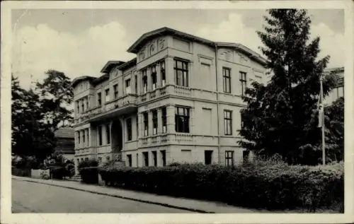 Ak Ostseebad Ahlbeck auf Usedom,  Kinderheim Meeresblick, Ahlbeck, Seebad, schwarz-weiß, keine Pe