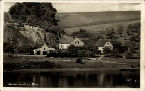 Ak Niedermuschütz Diera Zehren in Sachsen, Dampfschiffrestaurant