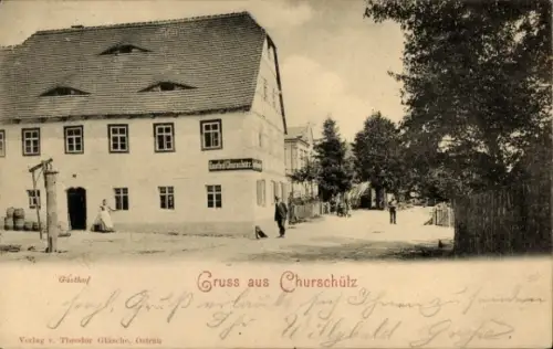Ak Churschütz Lommatzsch Sachsen, Gasthof