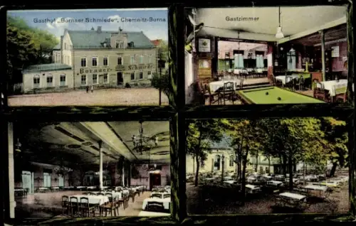 Ak Borna Chemnitz in Sachsen, Gasthof Bornaer Schmiede, Gastzimmer