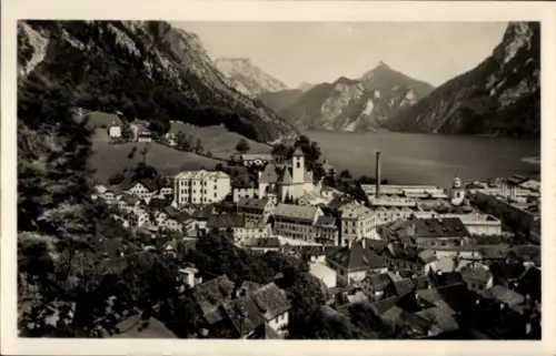 Ak Ebensee in Oberösterreich, Totalansicht vom Kalvarienberg