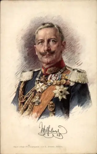 Ak Kaiser Wilhelm II., Portrait in Uniform, Orden