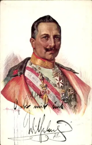 Künstler Ak Kaiser Wilhelm II., Portrait, Kuk Kriegsfürsorge