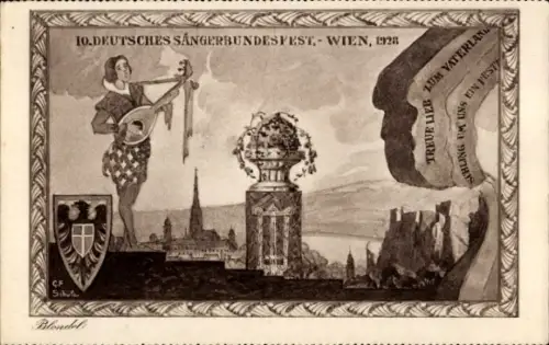 Künstler Ak Schüle, Wien, Sängerbundesfest 1928, Blondel