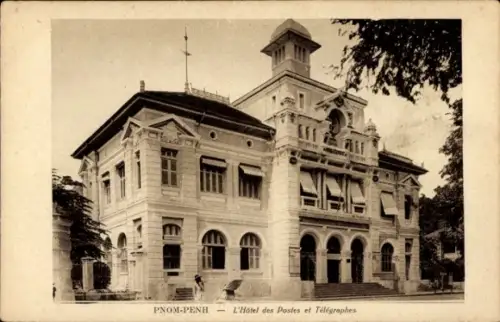 CPA Phnom Penh, Cambodge, L'Hôtel des Postes et Télégraphes