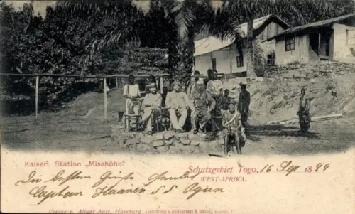 Ak Schutzgebiet Togo Westafrika, Kaiserliche Station Misahöhe, Schutztruppen