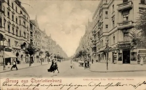 Ak Berlin Charlottenburg, Goethe-Straße, Ecke Wilmersdorfer Straße