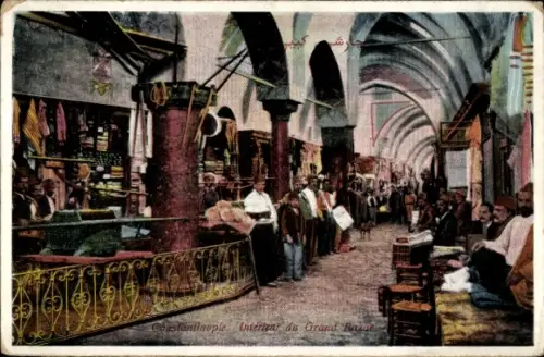 Ak Konstantinopel Istanbul Türkei, Intérieur du Grand Bazar