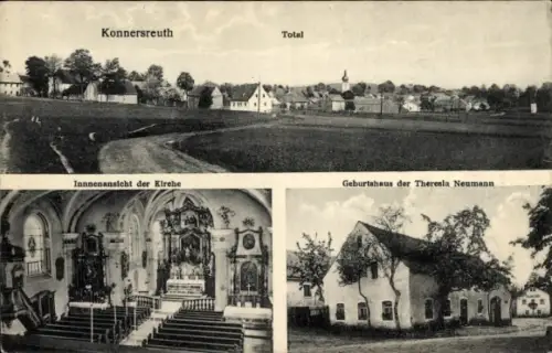 Ak Konnersreuth in der Oberpfalz,  Innenansicht der Kirche, Geburtshaus der Theresia Neumann
