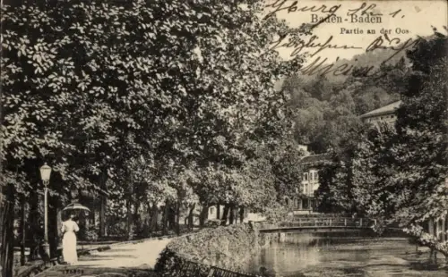 Ak Baden Baden am Schwarzwald, an der Oos