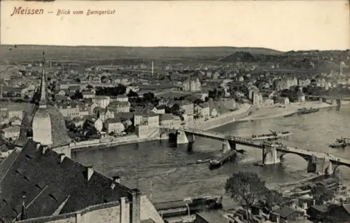 Ak Meißen an der Elbe, Gesamtansicht, Blick vom Domgerüst