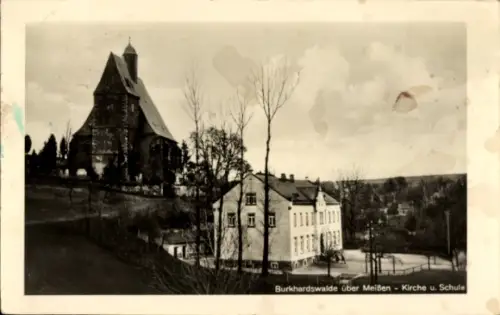 Ak Burkhardswalde Müglitztal Sachsen, Kirche, Schule