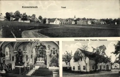 Ak Konnersreuth in der Oberpfalz,  Innenansicht der Kirche, Geburtshaus der Theresia Neumann