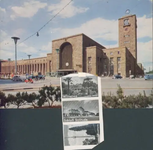 Leporello Ak Stuttgart in Württemberg, Bahnhof, Wilhelma, Schloss Solitude