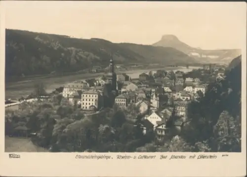 Ak Bad Schandau Sächsische Schweiz, Gesamtansicht, Lilienstein