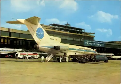 Ak Berlin Tempelhof, Flughafen Tempelhof, Pan American Airlines, Flugzeug, Terminal