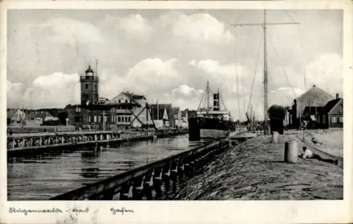 Ak Darłowo Rügenwalde in Pommern, Hafen