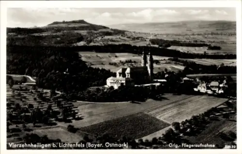 Ak Vierzehnheiligen Bad Staffelstein am Main Oberfranken, Fliegeraufnahme