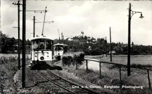 Ak Linz an der Donau Oberösterreich, Bergbahn Pöstlingberg