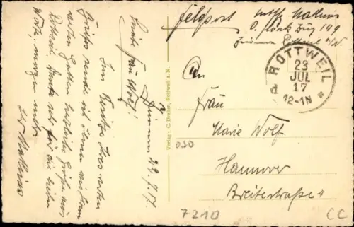 Ak Rottweil am Neckar, Neckarpartie