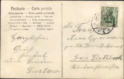 Foto Ak Gruppenbild, Arbeiter mit Rind