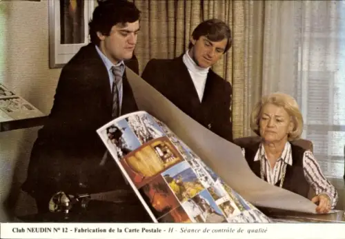 Ak Club Neudin, Herstellung von Ansichtskarten, Postkarten, Sitzung der Qualitätskontrolle