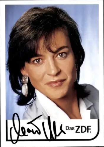 Autogrammkarte Fernsehmoderatorin Maybrit Illner, ZDF