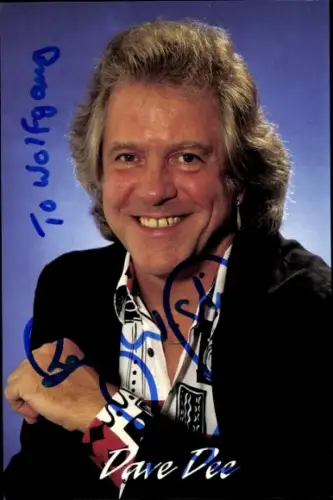Autogrammkarte Sänger Dave Dee, Portrait, Autogramm