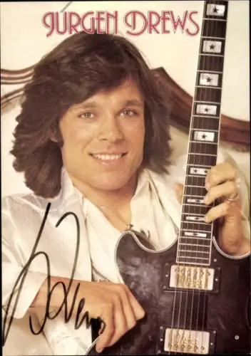 Ak Schlagersänger Jürgen Drews, Portrait, Autogramm, Gitarre