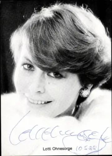Ak Schauspielerin Lotti Ohnesorge, Portrait, Autogramm