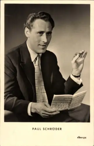 Ak Sänger Paul Schröder, Portrait, Notenpartitur, Amiga