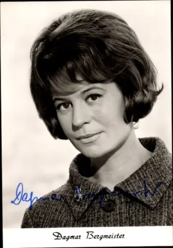 Ak Schauspielerin Dagmar Bergmeister, Portrait, Autogramm