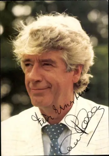 Ak Schauspieler und Showmaster Rudi Carrell, Portrait, Krawatte, Autogramm