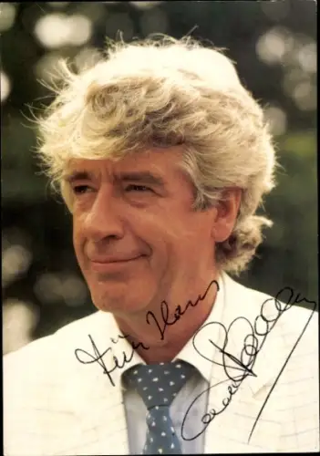 Ak Schauspieler und Showmaster Rudi Carrell, Portrait, Krawatte, Autogramm