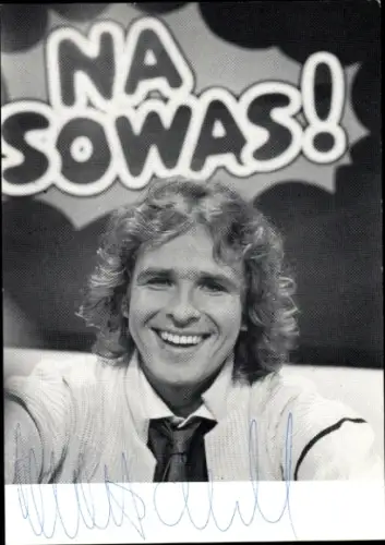 Ak Schauspieler und Moderator Thomas Gottschalk, Portrait, Na sowas, Autogramm