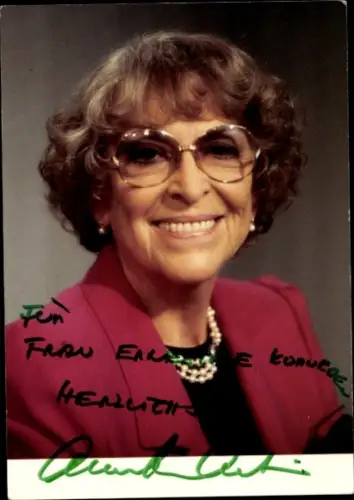 Autogrammkarte Moderatorin Anette von Aretin, Portrait, Autogramm