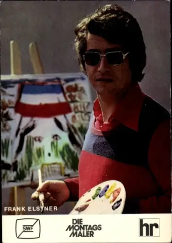Ak Moderator Frank Elstner, Portrait, Autogramm, Serie Die Montags Maler, HR, Sonnenbrille