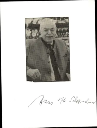 Foto Bierzelt Baron Hans Schottenhamel, Portrait, Autogramm