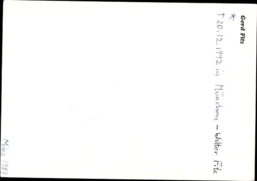 Foto Moderator Gerd Fitz, Portrait, Autogramm