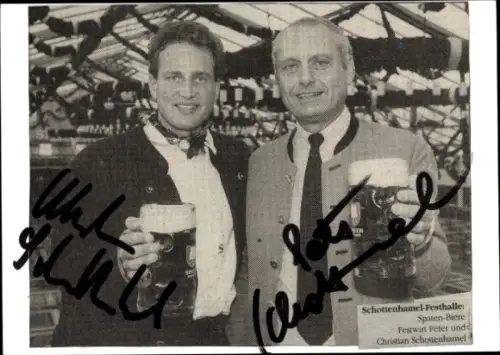 Foto Bier Barone, Festwirte Peter und Christian Schottenhamel, Autogramm