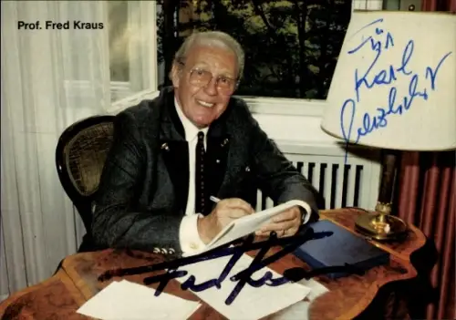 Autogrammkarte Professor Fred Kraus, Autogramm