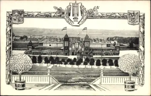 Passepartout Ak Wrocław Breslau Schlesien, VII. Deutsches Sänger-Bundesfest 1907