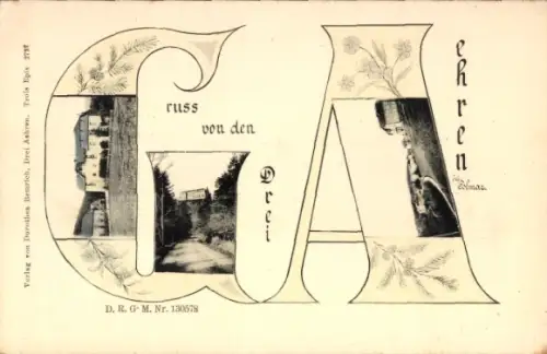 Buchstaben Ak Trois Épis Drei Ähren Elsaß Elsass Haut Rhin, Gasthaus, Weg